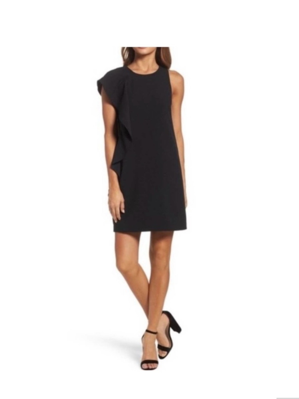Chelsea28 Black Asymmetrical Dress